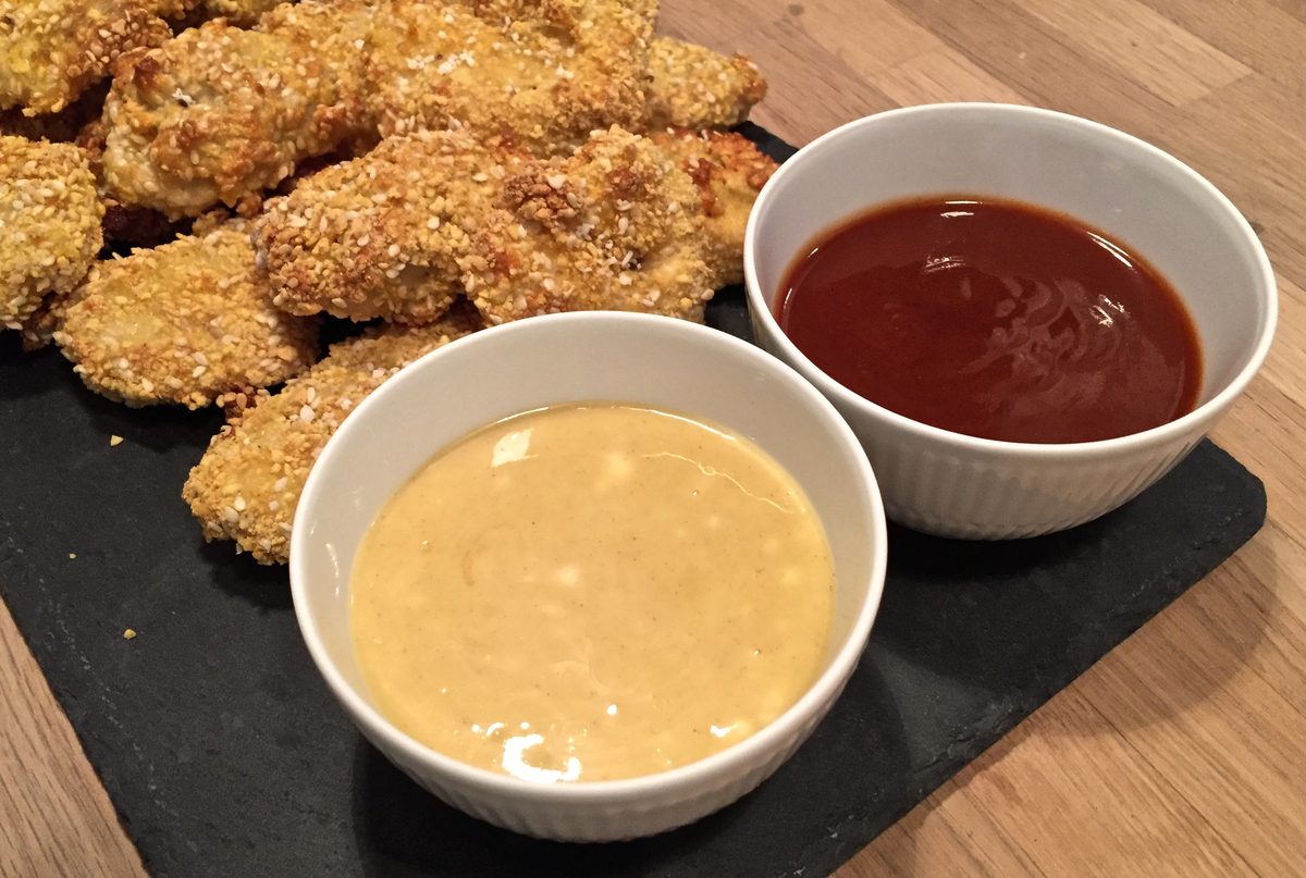Hjemmelavet barbecue dip og honning-sennep dip til nuggets