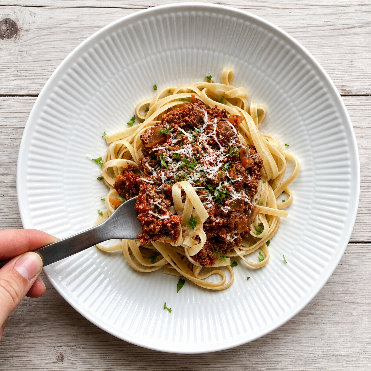 Spaghetti med kødsovs